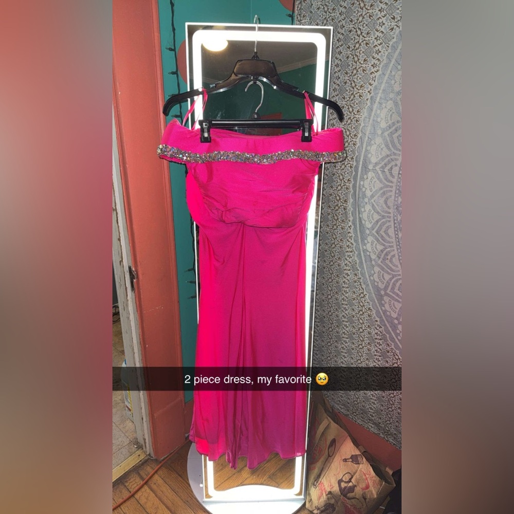 Pink 2 Piece Prom Dress